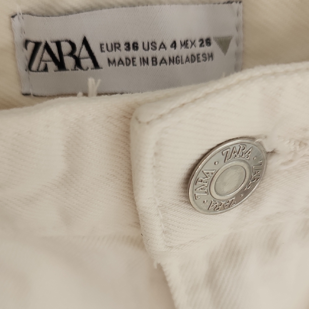 Zara Off-White Buttoned Trousers - Picture 5 of 5
